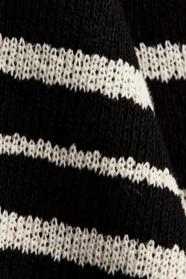 Robe dos nu en maille - Noir/rayé — photo 4
