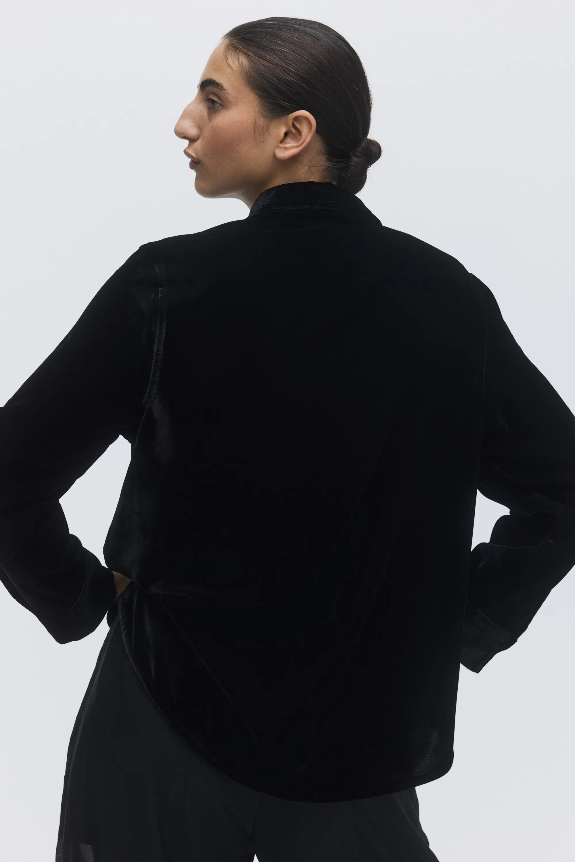 Chemise en velours - Noir