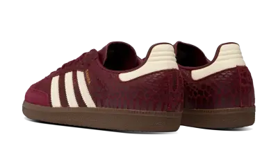 Adidas Mujer Samba OG Snakeskin Maroon Cream White — photo 3