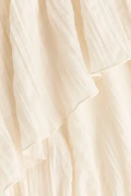 Robe froissée avec volants ruchés - Crème — photo 3