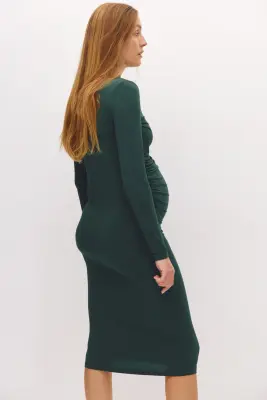 MAMA Robe moulante en modal - Vert foncé — photo 4