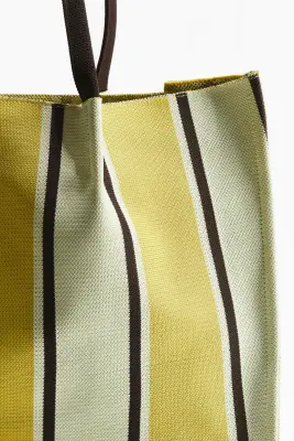 Tote bag - Beige clair/rayures jaunes — photo 3