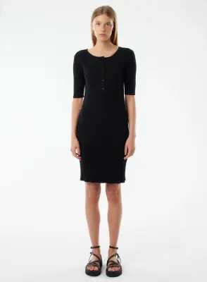 Robe en coton, viscose, élasthanne et fibre métallisée — photo 3