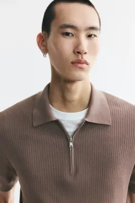 Polo Slim Fit - Taupe foncé — photo 1
