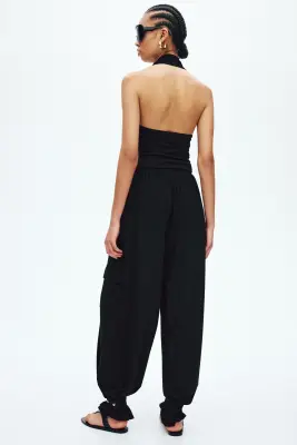 Pantalon cargo avec jambes ballon - Noir — photo 4