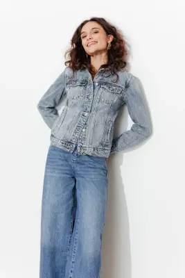 Veste en jean délavé Femme — photo 3