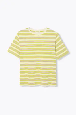 T-shirt rayé en jersey Femme — photo 1