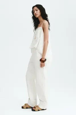 Barrel Leg Regular Waist Jeans - Crème — photo 2