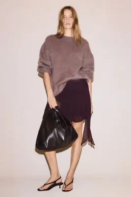 Pull oversize en mohair mélangé - Violet ancien — photo 1