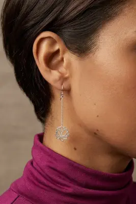 Boucles d’oreilles pendantes en argent 925 lotus