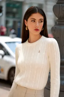 Christina Cotton Cashmere Sweater - Cream — photo 2
