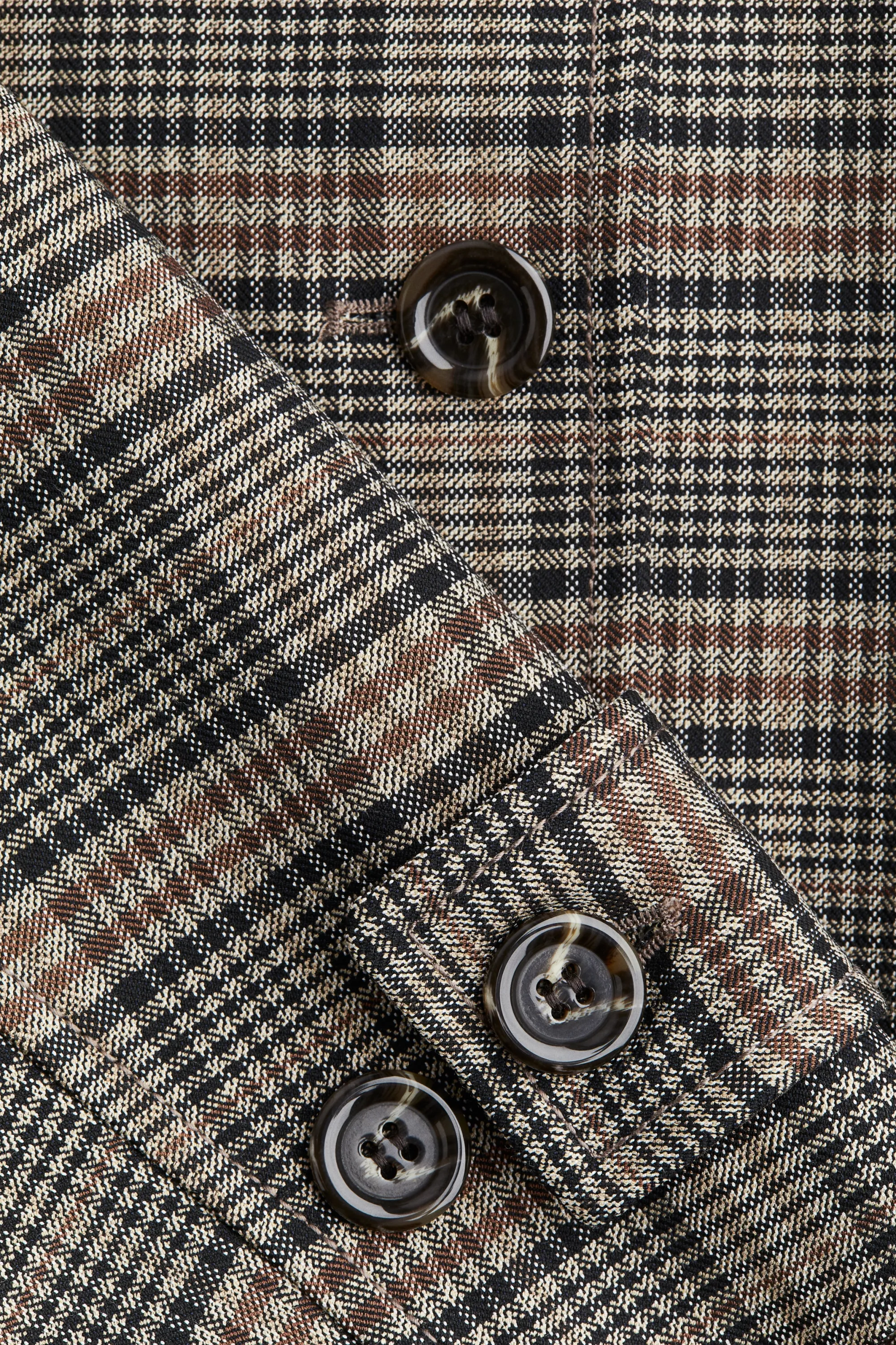 Manteau 3/4 - Marron foncé/carreaux