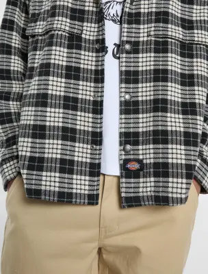 Veste/Chemise à capuche Dickies en flanelle Laughlin – noir — photo 4