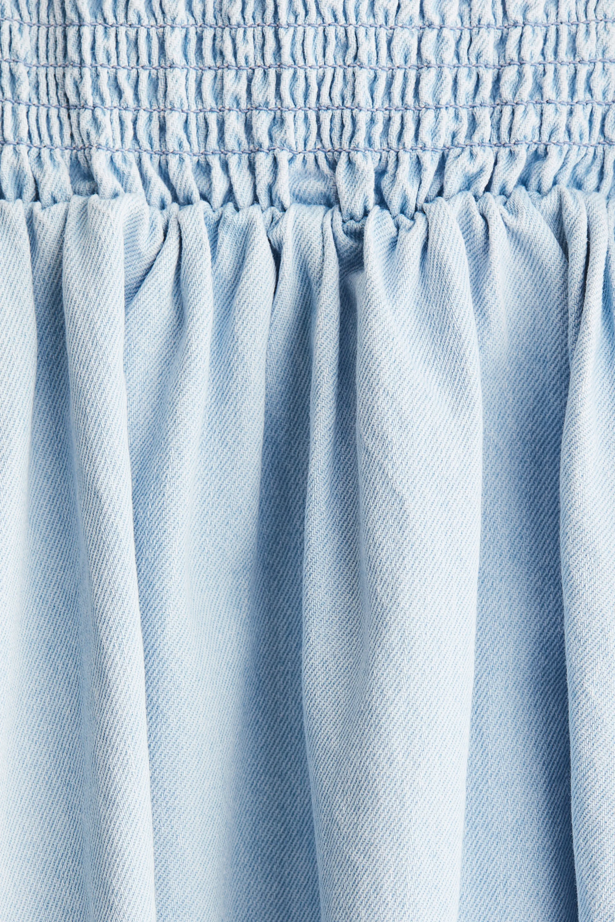 Robe avec jupe à effet boule - Bleu denim clair