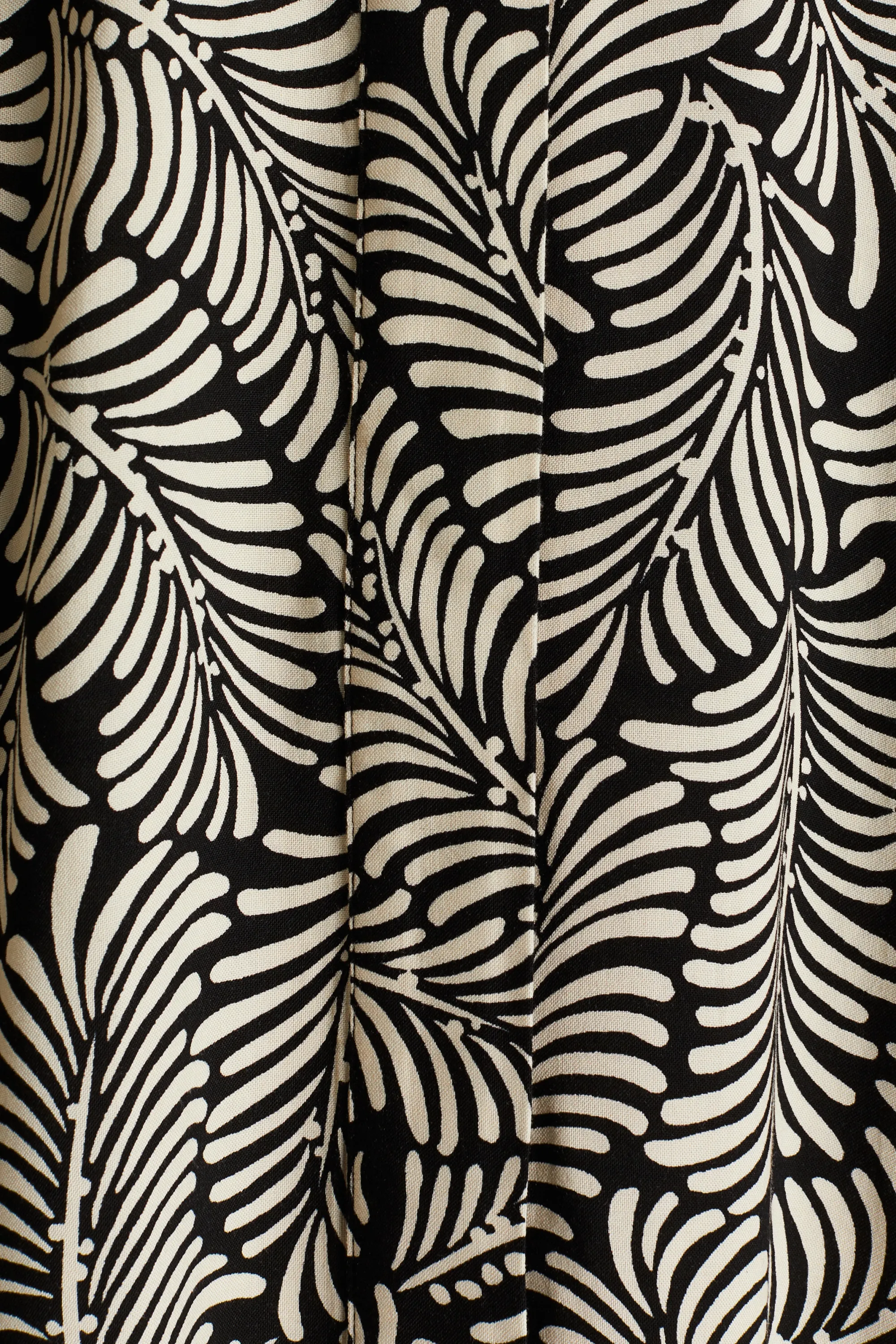 Robe chemise en viscose avec ceinture à nouer - Noir/motif crème