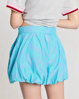 Short Marcelline rayures turquoise — photo 5