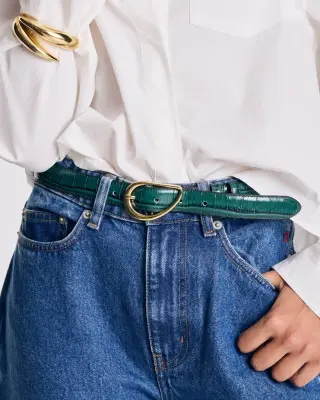 Ceinture Basma embossé emeraude — photo 1