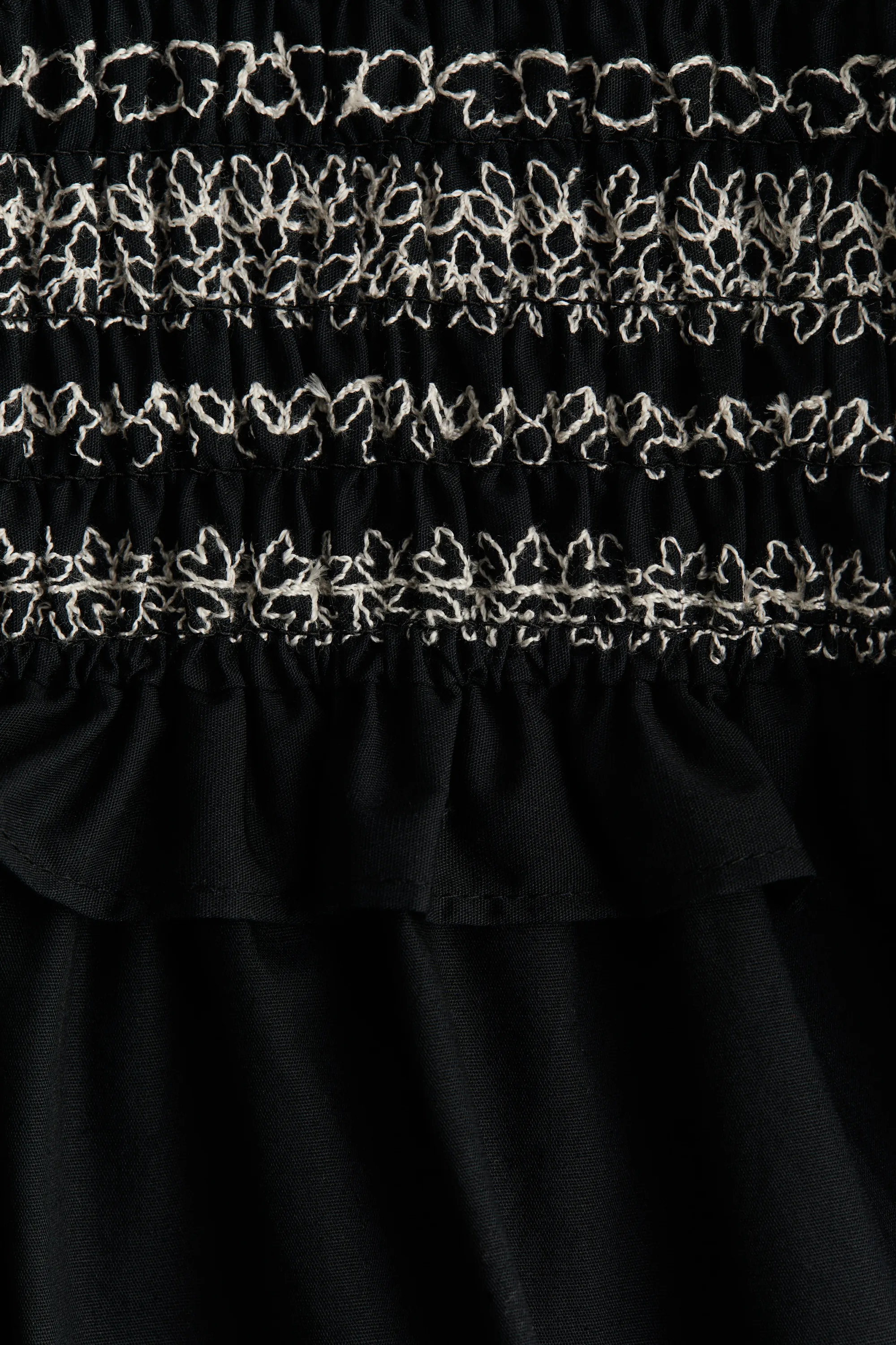 Robe en popeline avec manches volantées - Noir