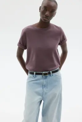 T-shirt en interlock - Violet ancien — photo 1