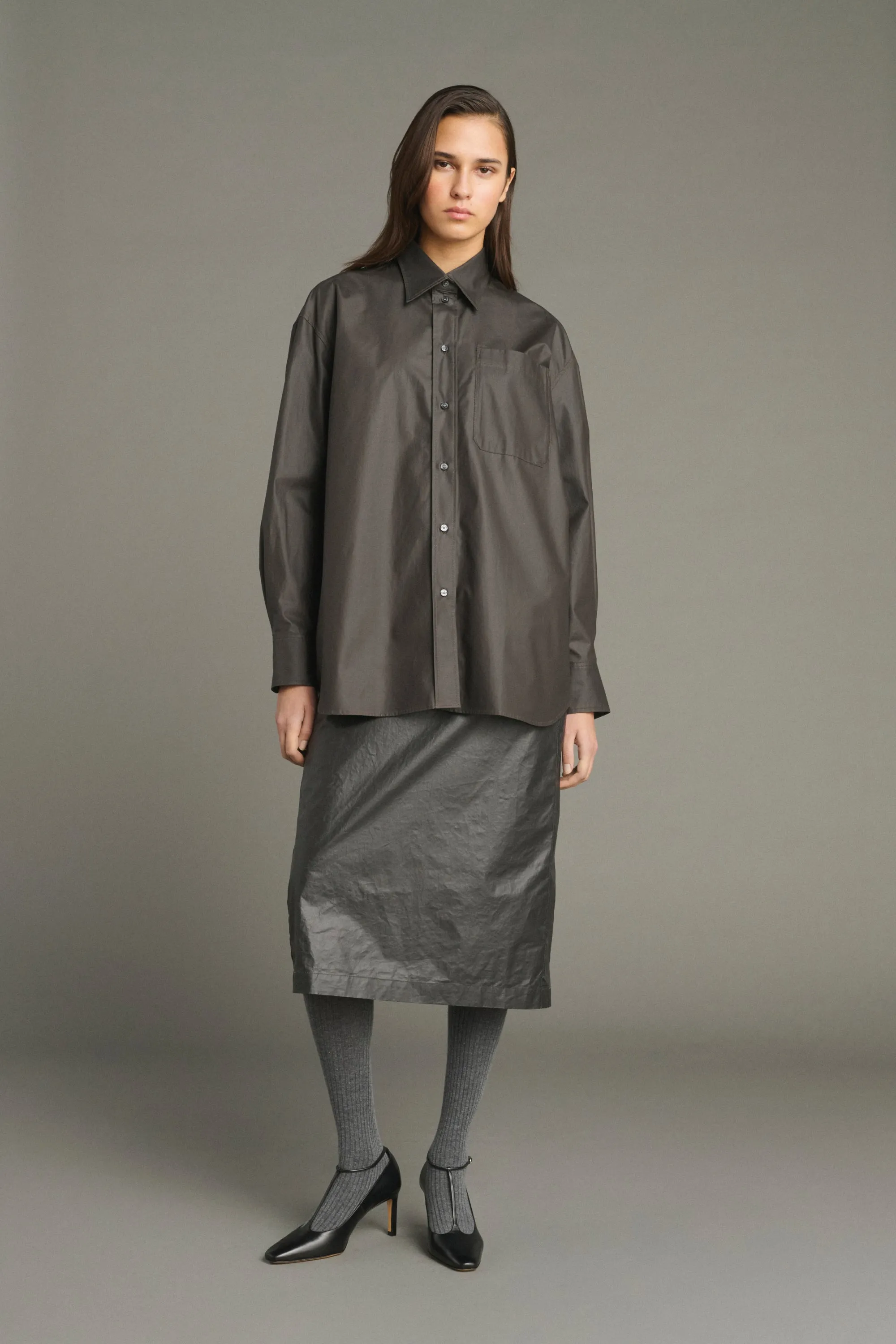 CHEMISE CARLOTTA MARRON FONCÉ