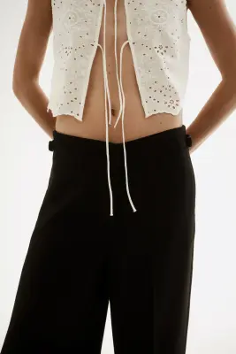 Wide tailored trousers - Noir — photo 3