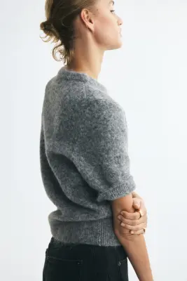Pull à manches courtes - Gris chiné — photo 2