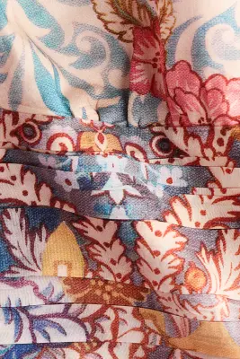 Top dos nu avec taille ruchée - Orange clair/motif — photo 4