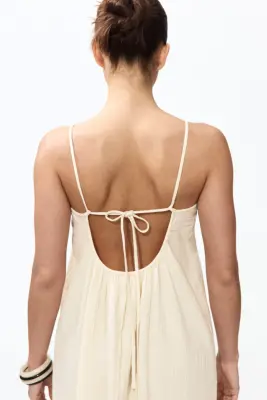 Robe de plage en mousseline de coton - Jaune pâle — photo 2