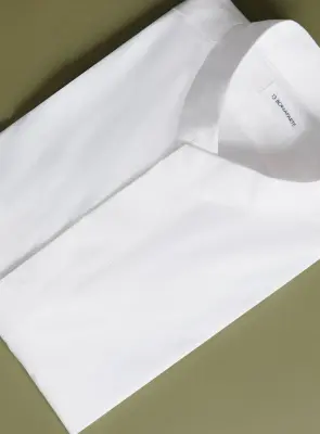 Origami Collar Shirt in White Poplin — photo 2