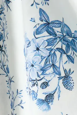 Robe à bretelles fines avec jupe évasée - Blanc/bleu/fleuri — photo 2