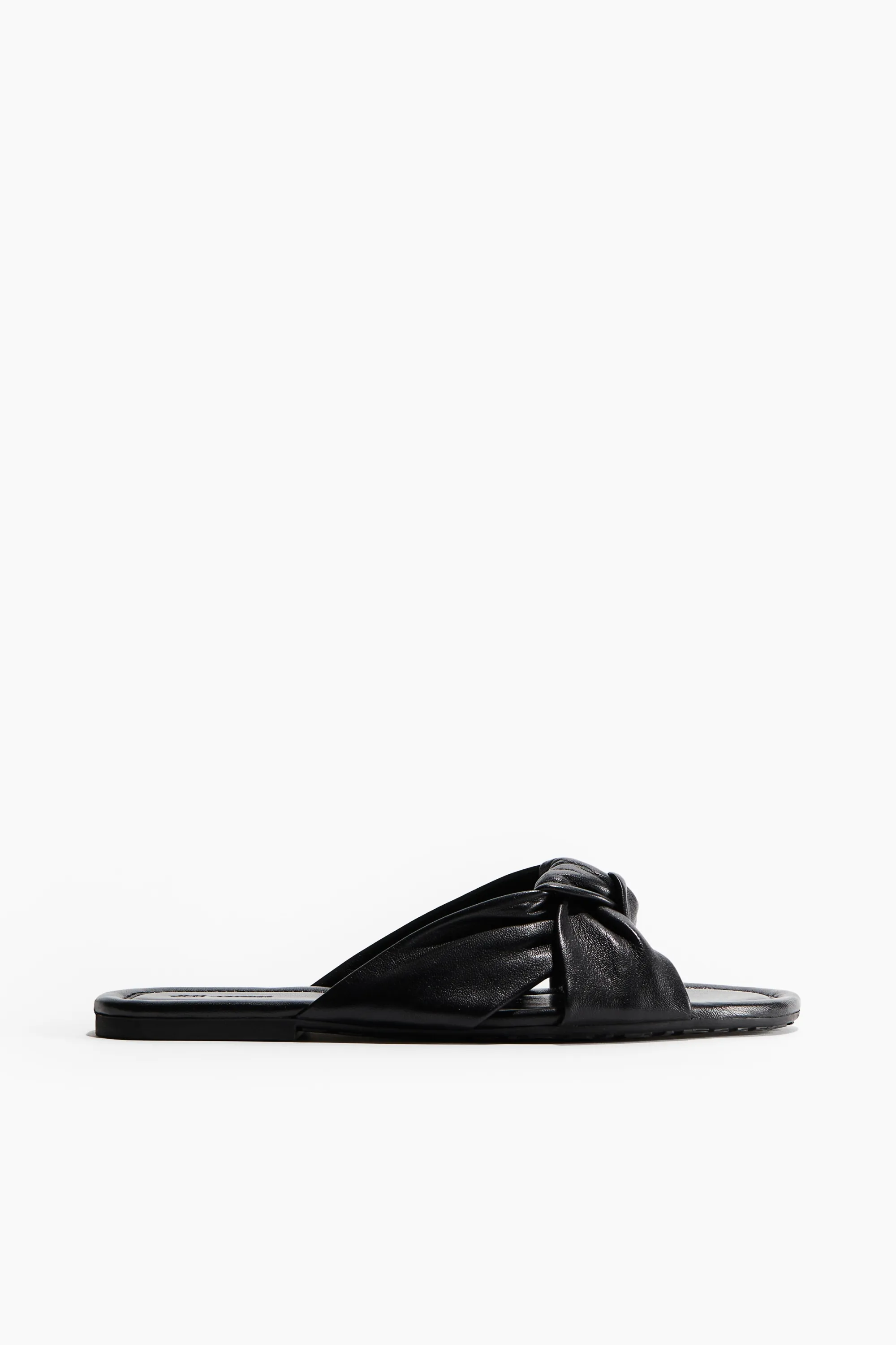 Sandales en cuir avec détail noué - Noir