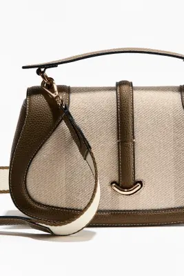 Sac crossbody - Vert kaki/beige clair — photo 3