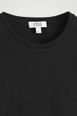 T-SHIRT À COL ROND EN COTON - NOIR — photo 2