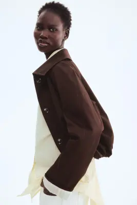 Veste en twill - Marron foncé — photo 3