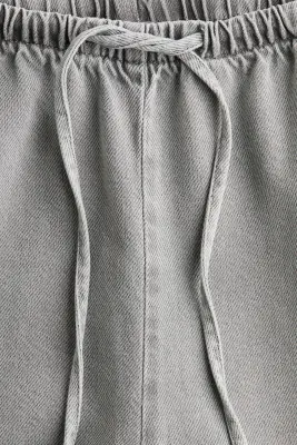 Pantalon en denim avec cordon de serrage - Gris — photo 3