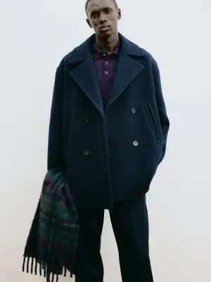 Polo en laine mérinos - Mauve foncé — photo 3