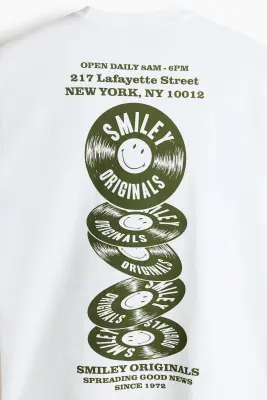 T-shirt Loose Fit - Blanc/Smiley® Originals — photo 3