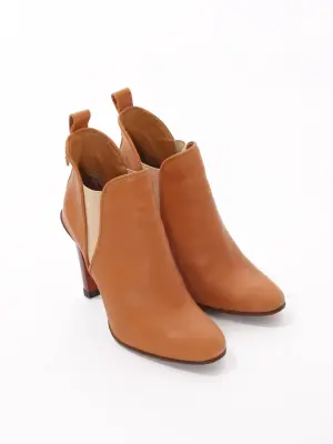 Bottines à talon PIPER en cuir camel Prix boutique 640€ Taille 38 — photo 3