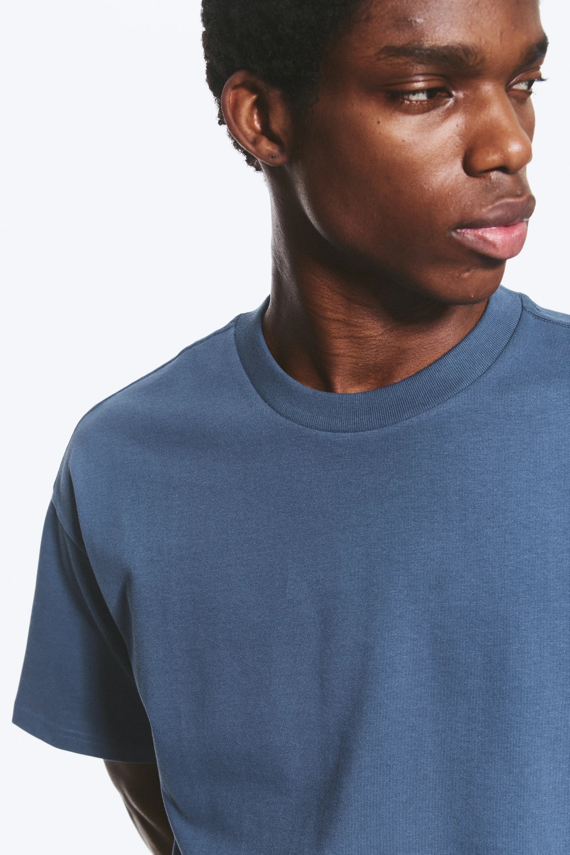T-SHIRT COUPE AMPLE - Bleu cendré moyen