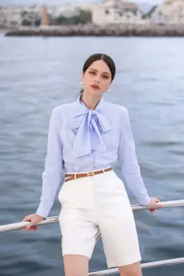 Kira Cotton Blouse - Stripes — photo 2