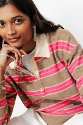Pull polo rayé Femme — photo 5