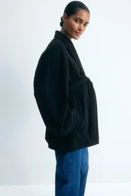 MAMA Manteau avec ceinture à nouer - Noir — photo 4