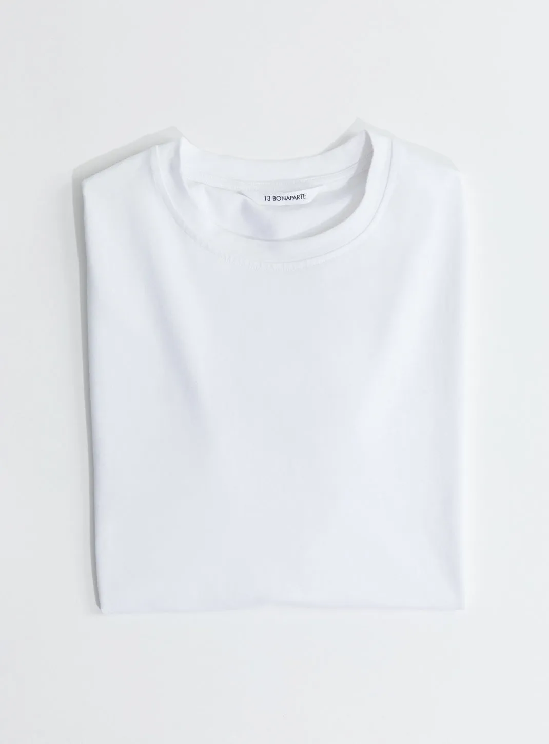 Short Sleeve T-Shirt in White Cotton & Elastane