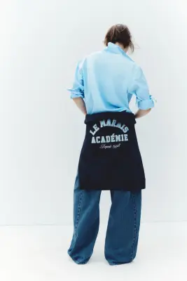 Sweat avec texte - Bleu foncé/Le Marais Académie — photo 3
