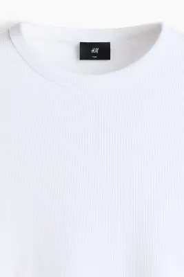 T-shirt à manches longues Slim Fit en coton - Blanc — photo 3