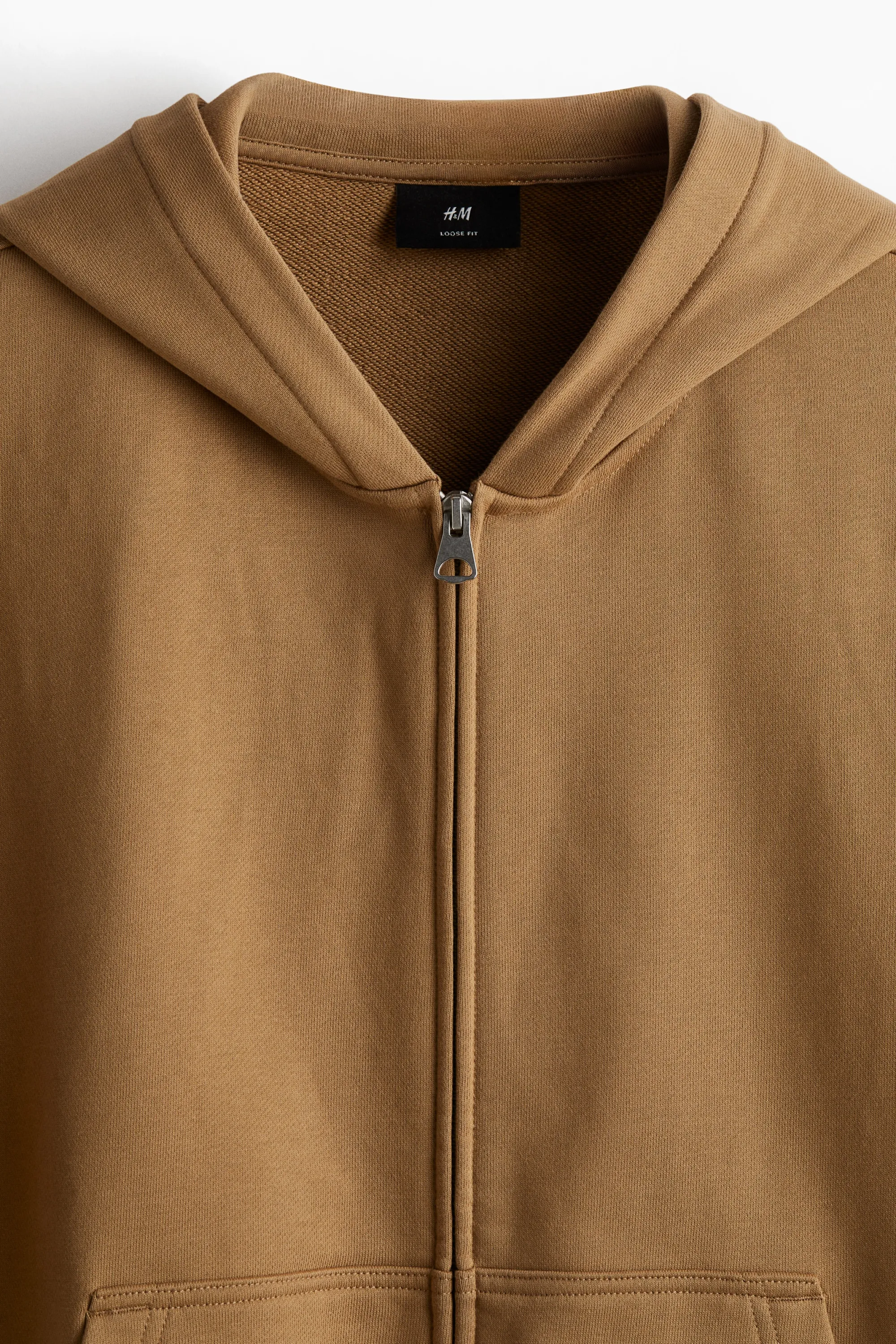 Veste zippée boxy Loose Fit avec capuche - Beige