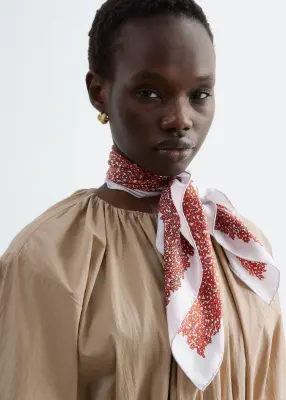 Robe midi à cordon de serrage - Beige — photo 3