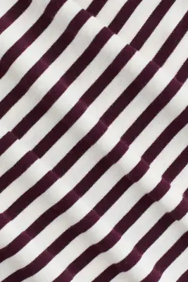 Top asymétrique - Blanc/rayures bordeaux — photo 4