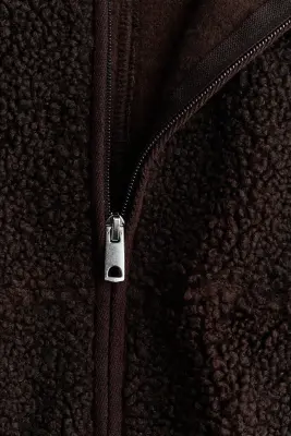 Veste en tissu Teddy bear - Marron foncé — photo 4