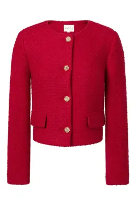 Leontine Tweed Jacket - Raspberry red — photo 3